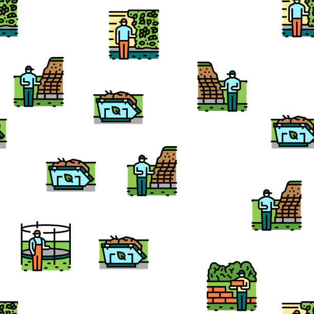 园林景观草坪景观矢量无缝格局图片下载