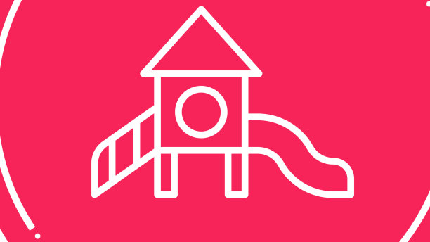 白线滑梯操场图标孤立在白色图片下载