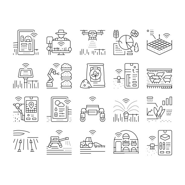 商业和金融图标集图片下载