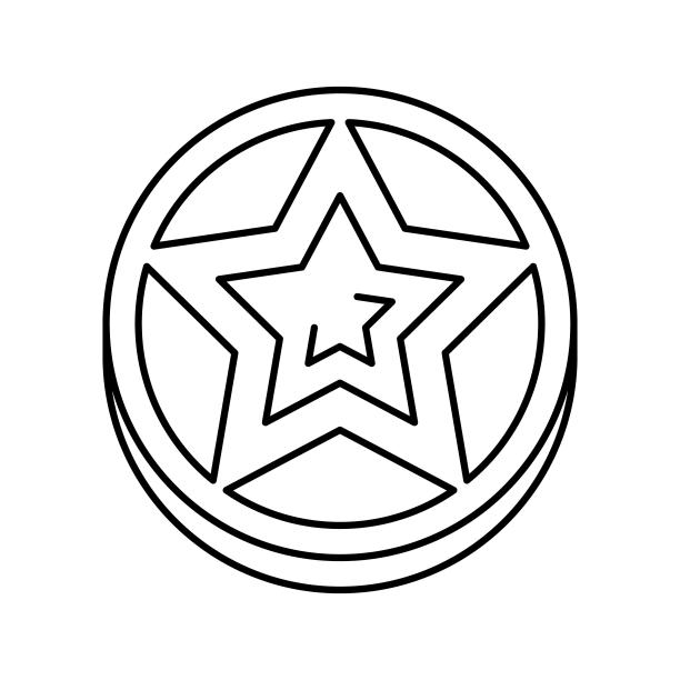 星星视频游戏奖励线性图标矢量图图片下载