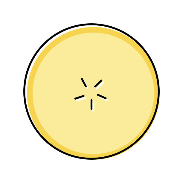 梨片切割一个颜色图标矢量插图图片下载