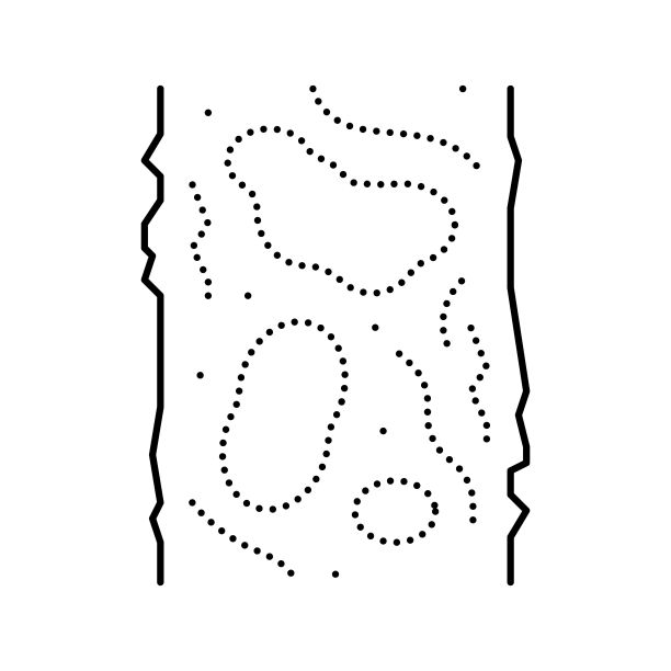 水结合碎石线图标矢量插图图片下载