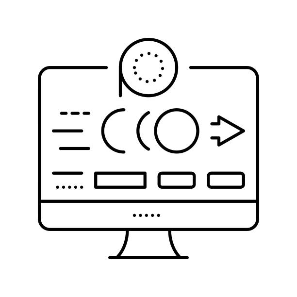 运动图形视频制作电影线图标矢量插图图片下载