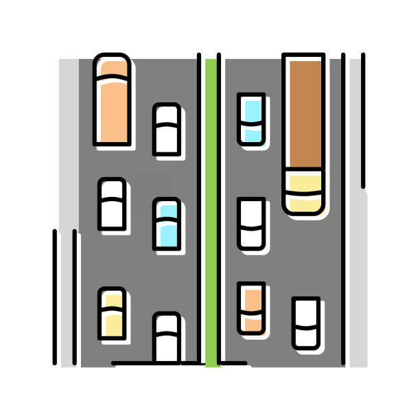 动脉道路颜色图标矢量插图图片下载