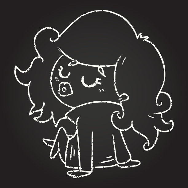 时尚女人粉笔画图片下载