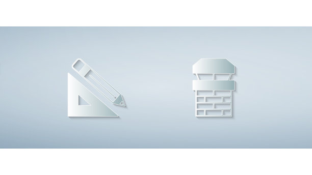 设置锤子三角尺和铅笔烟囱图片下载