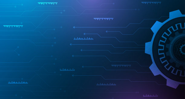 摘要齿轮模型驱动未来的电子网络。数字数据背景图片下载