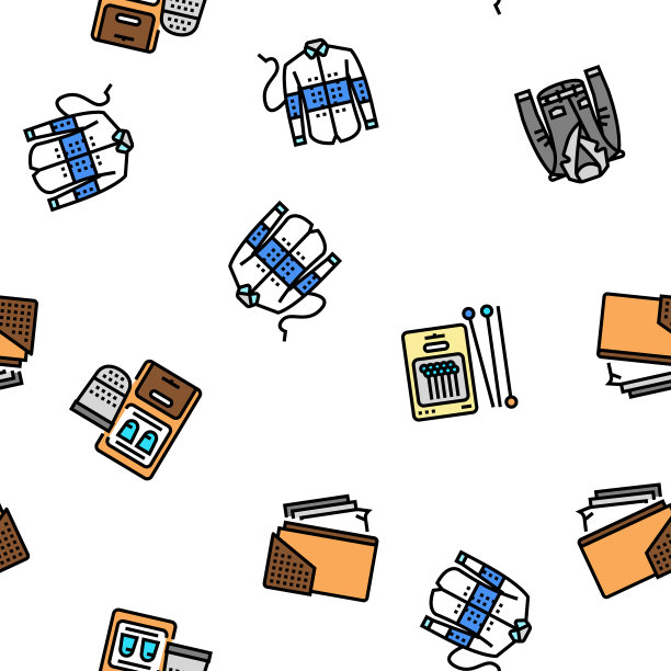 裁缝工人缝纫职业矢量无缝模式图片下载