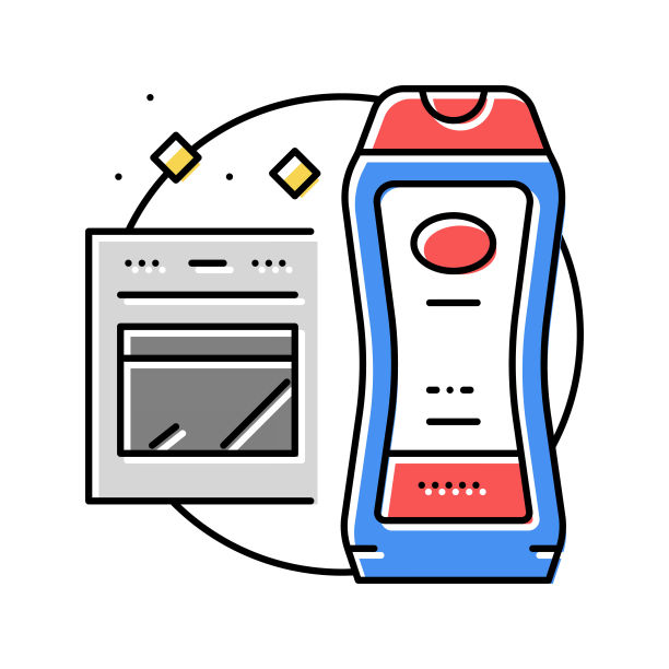 玻璃清洁剂清洁剂颜色图标矢量插图图片下载