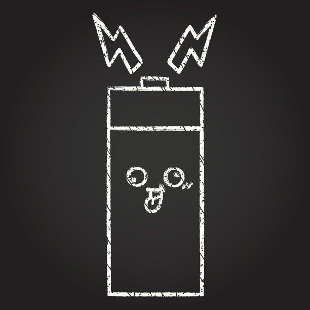 电池的粉笔画图片下载