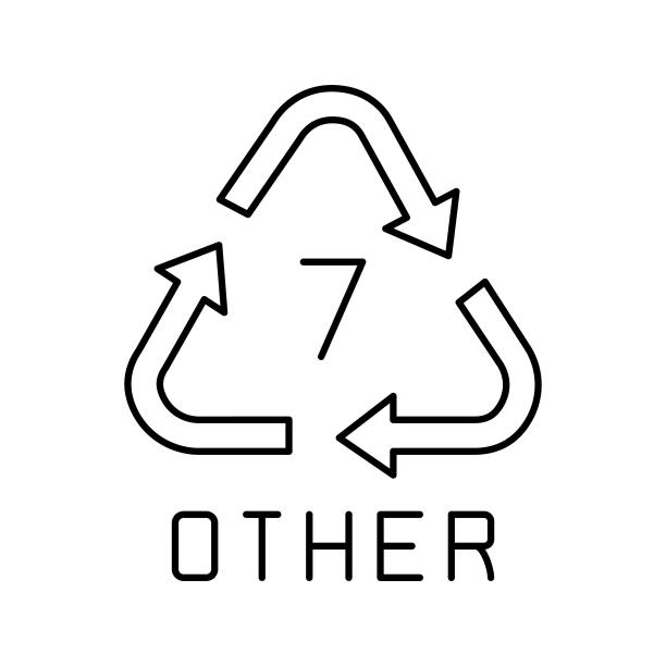 其他塑料制品标志线条图标矢量插图图片下载