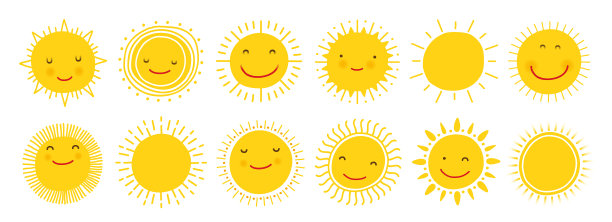 手绘太阳图标图片下载