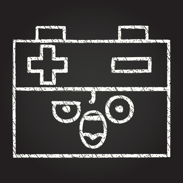 电池的粉笔画图片下载