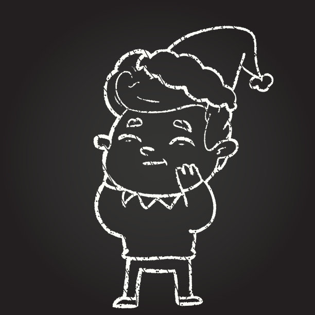 圣诞老人粉笔画图片下载