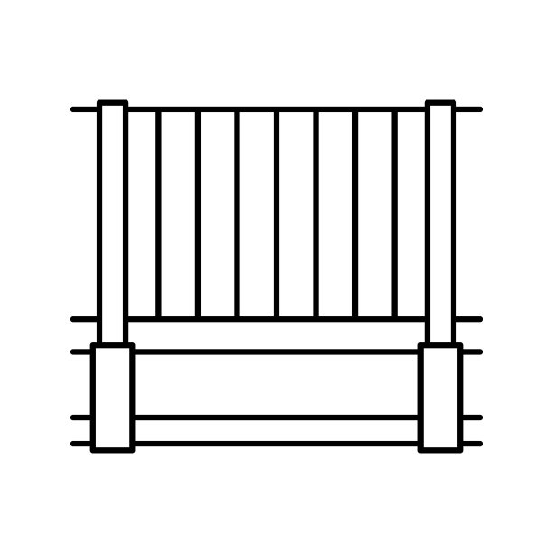 房子栅栏线图标矢量插图图片下载