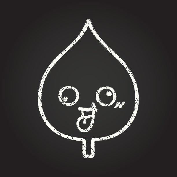 叶的粉笔画图片下载