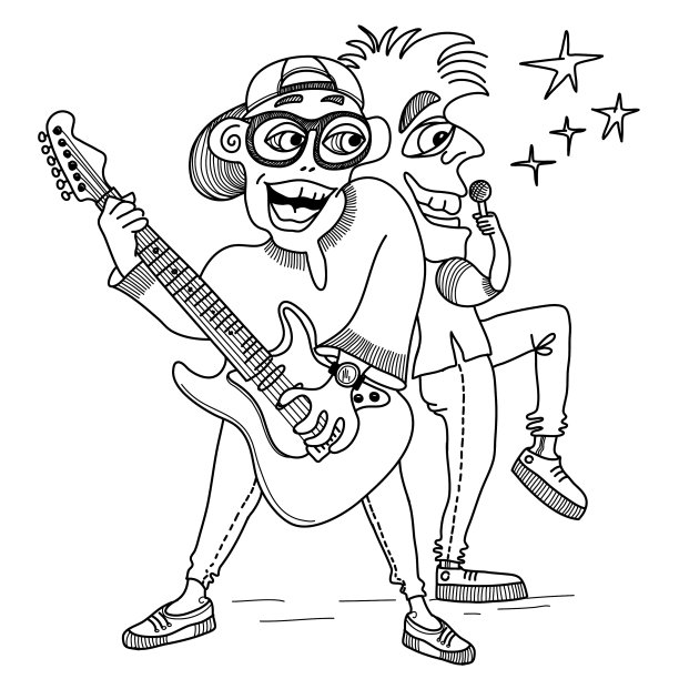 音乐家与电吉他摇滚音乐会图片下载