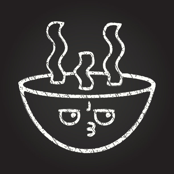 热汤粉笔画图片下载