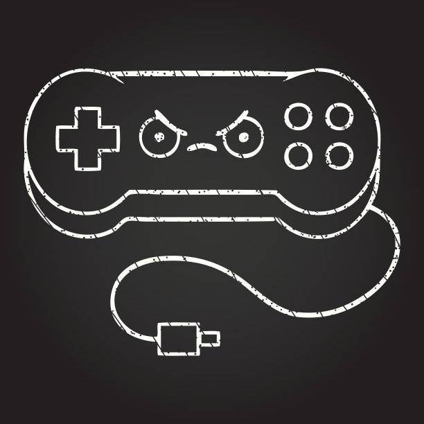 游戏控制器粉笔画图片下载