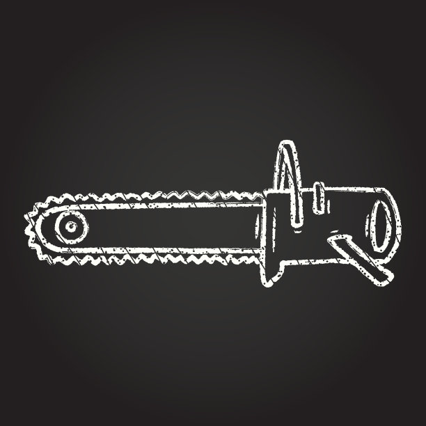 电锯粉笔画图片下载