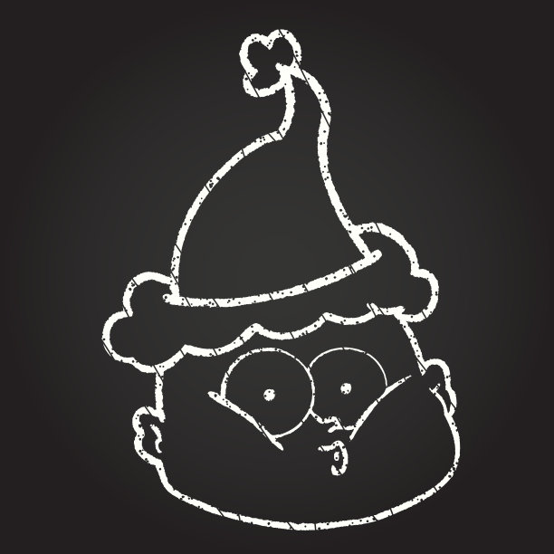 圣诞老人粉笔画图片下载