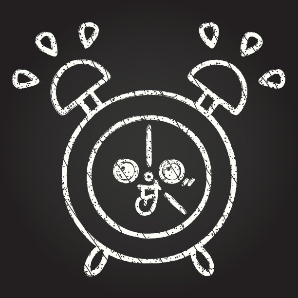 闹钟粉笔画图片下载