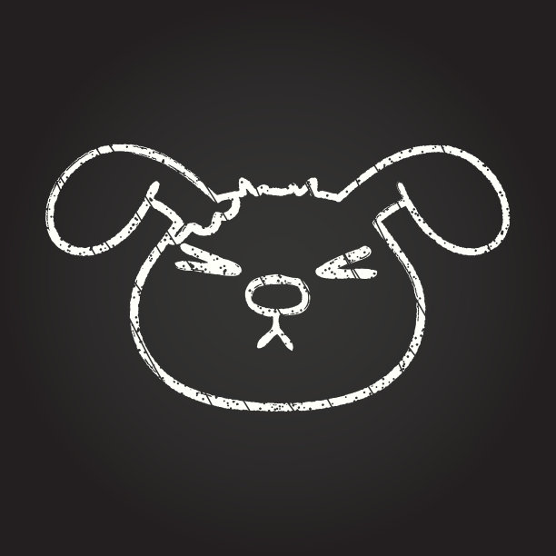 狗脸粉笔画图片下载