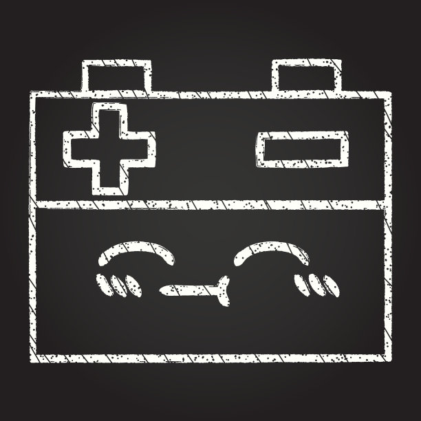 电池的粉笔画图片下载