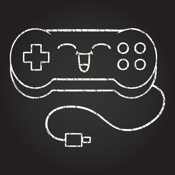 游戏控制器粉笔画图片下载