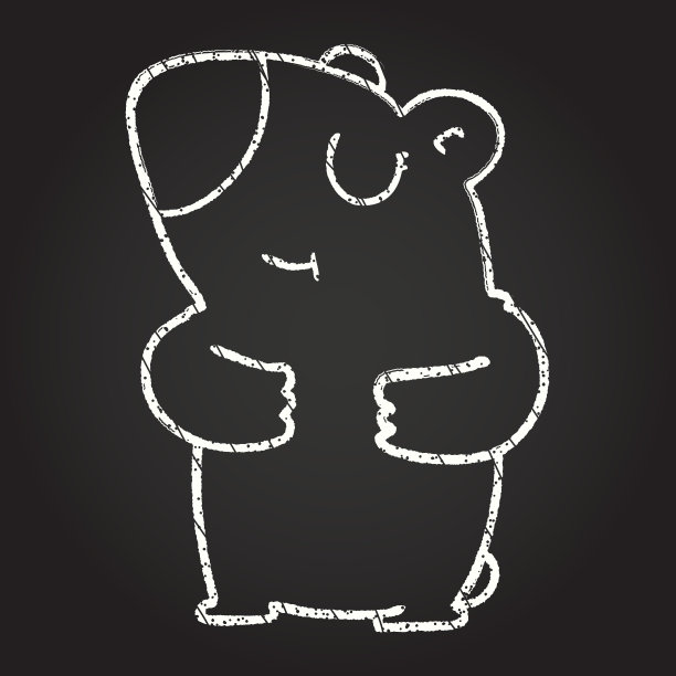 北极熊粉笔画图片下载