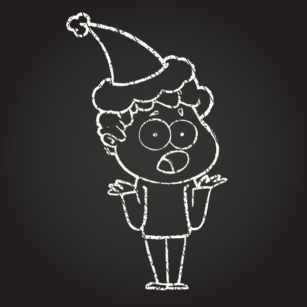 圣诞老人粉笔画图片下载