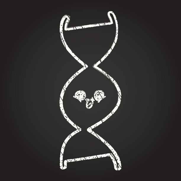 DNA链粉笔画图片下载