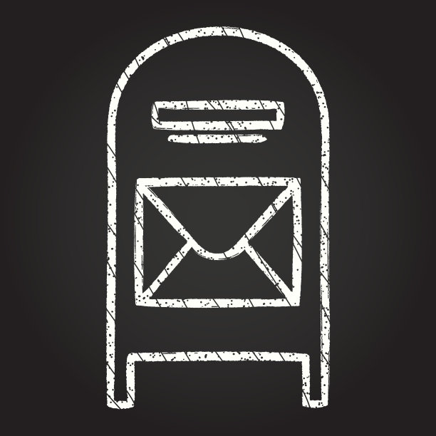 邮筒粉笔画图片下载