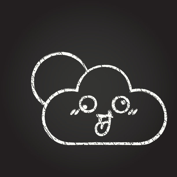 云的粉笔画图片下载