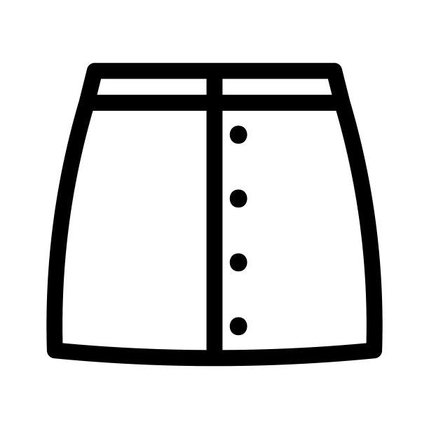 牛仔迷你裙图标在白色背景线性图片下载