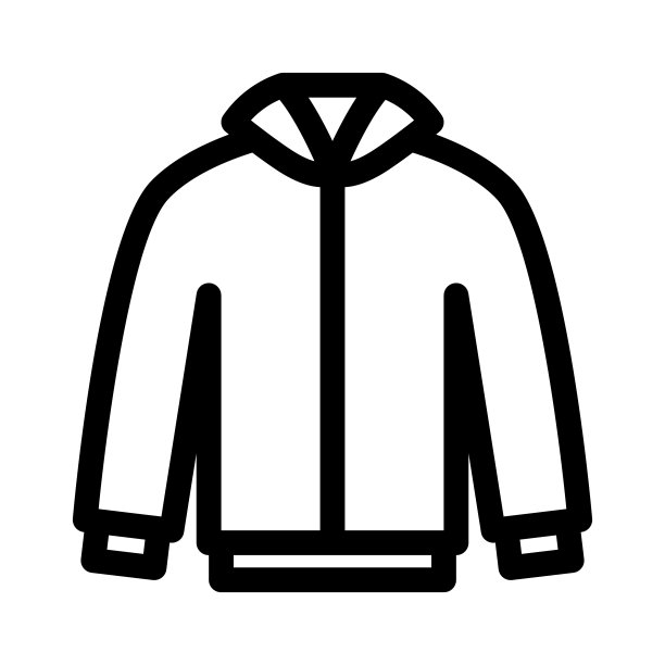 夹克图标在白色背景线性风格标志图片下载
