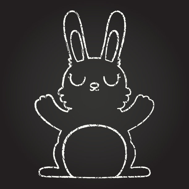 兔子的粉笔画图片下载