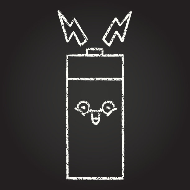 电池的粉笔画图片下载