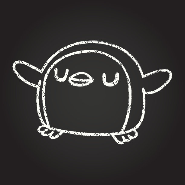 企鹅的粉笔画图片下载