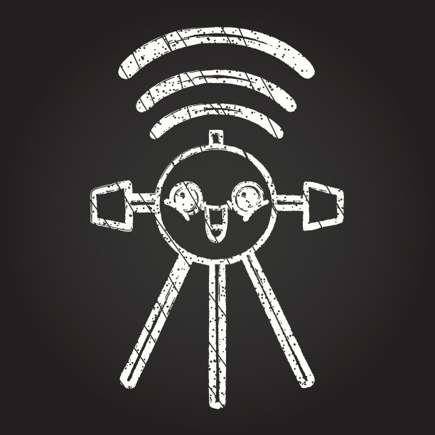 卫星的粉笔画图片下载