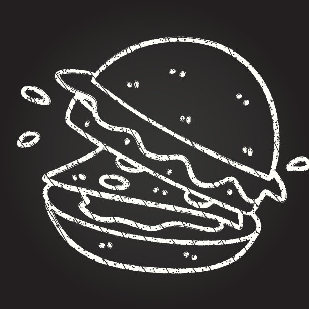 汉堡的粉笔画图片下载