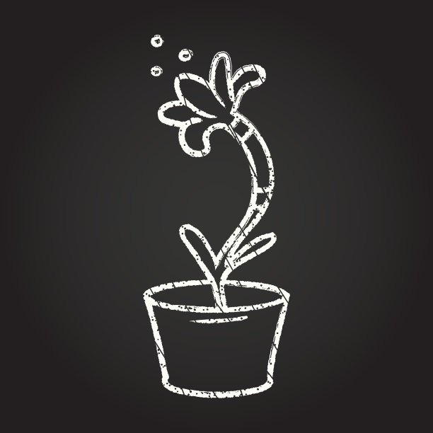 花的粉笔画图片下载