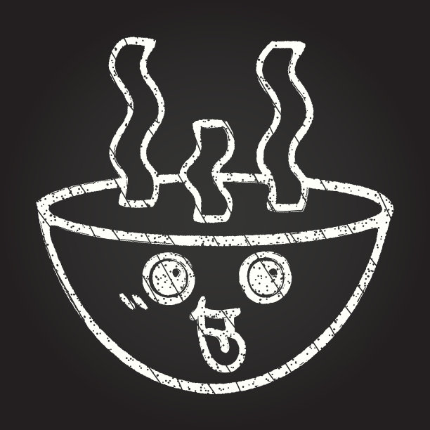 热米饭粉笔画图片下载