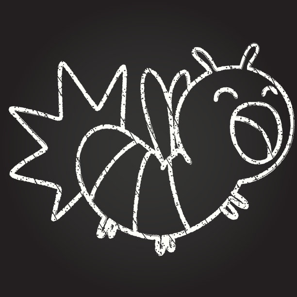 萤火虫的粉笔画图片下载