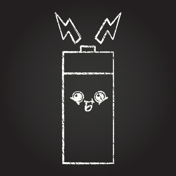 电池的粉笔画图片下载