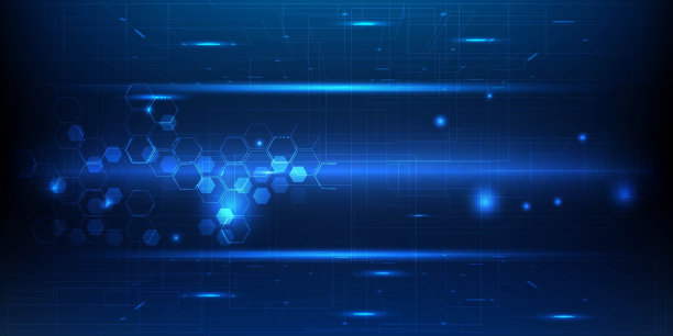矢量插图的数字水平空间高科技数字未来技术。未来科技设计概念。图片下载