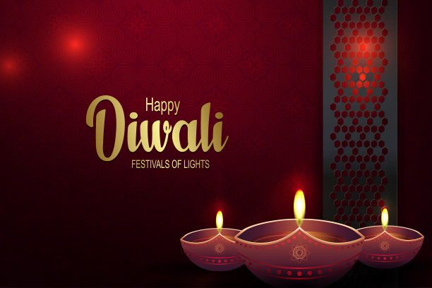 排灯节油灯设计。印度印度教的灯节狄伐利节图片下载
