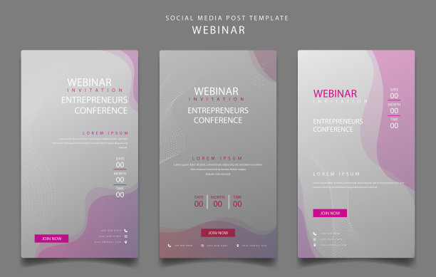 社交媒体模板与灰色和紫色图片下载