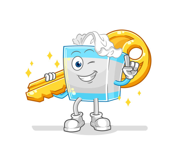 纸巾盒携带吉祥物卡通关键图片下载