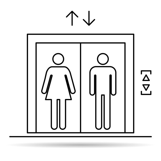 电梯电梯图标阴影图形设计标志图片下载